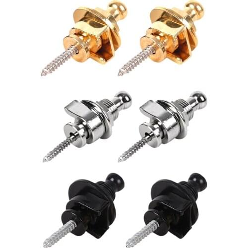 2 Pcs Electric Guitar Strap Pins Lock Button Anti-slip Belt Locks Nails Musical Instruments Accessories for Bass Guitar Strap