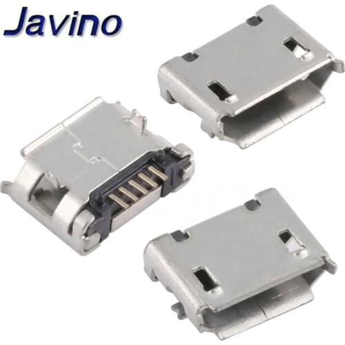 20pcs/lot 5 Pin SMT Socket Connector Micro USB Type B Female Placement SMD DIP Socket Connector