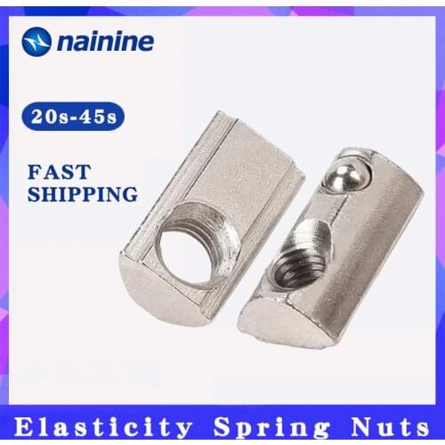 [2020 3030 4040 4545] Aluminum Extrusion Profile CNC M4 M5 M6 M8 Half Round Elasticity Spring Nut Ball Nut