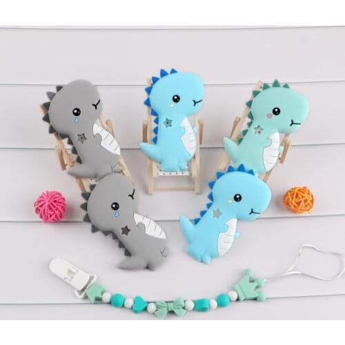 Kovict BPA Free 5/10pcs dinosaur Silicone Baby Teether rodent Baby Teething Toys Chewable Animal Shape Baby Products