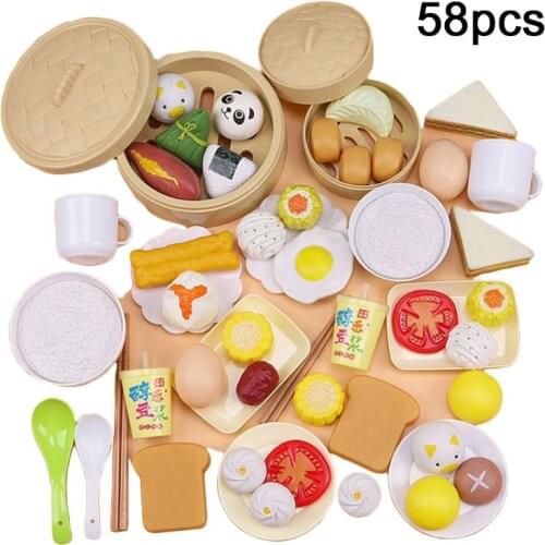 56/58/88Pcs/set Children Simulation Steamer Burger Set Meal Food Kitchenware Kit GXMB
