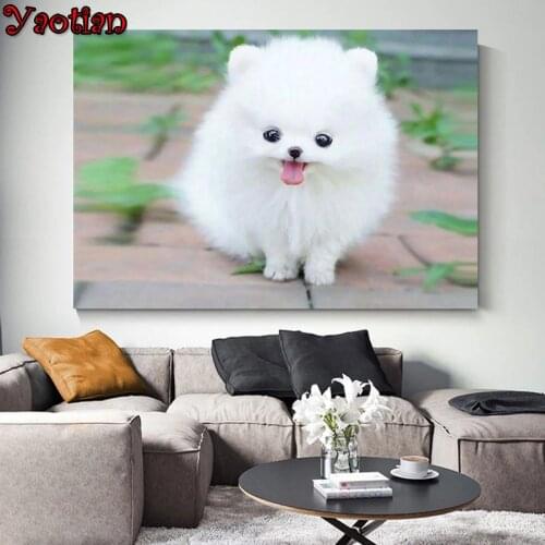 5D Diamond Painting Puppies Pomeranian Diamond Embroidery Cross Stitch Mosaic Diamond Picture Rhinestones Hobbies And Craft