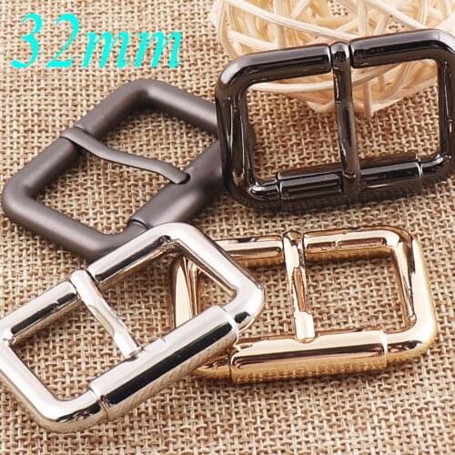 12 PCS Black/Gunmetal/Silver/Gold Center Bar Buckle Sliders Webbing Purse Bag Handbag 32MM Buckles Strap Keeper