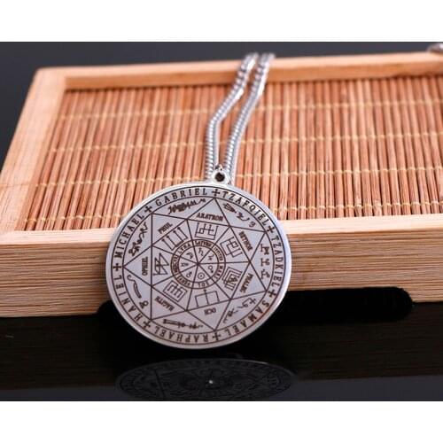 7 Archangels Sigil Charm Necklaces Pentacle Magic Mascot Amulet Lucky Charms Protection Supernatural Talisman Necklace
