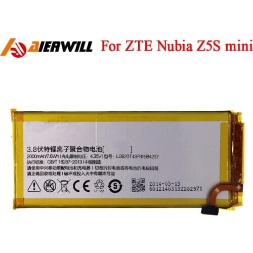 For ZTE Nubia Z5S mini Battery NX403A Batterie Bateria Batterij Accumulator Li3820T43P3h984237 2000mAh