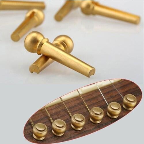 Guitar Accessories Metal Guitar Pin 6Pcs Brass Guitar Bridge Pins End Pin for Folk Acoustic Guitar Parts Accessories