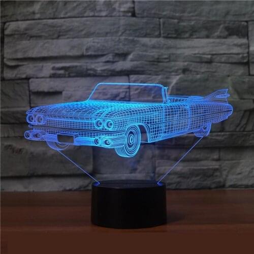 Cadillac Car Colorful 3d Light Touch Visual Remote Control Led Night Light Bedside decorative lamp for childrens bedroom