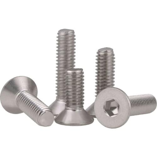 Countersunk head hexagon socket bolt 304 stainless steel inch American countersunk 10Pcsflat Hexagonal Socket head screws