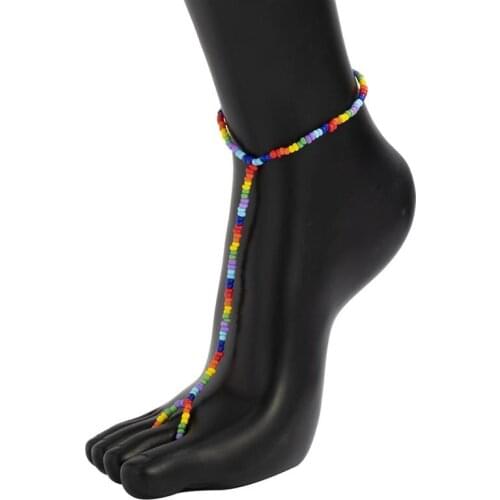1pc Fashion Bohemian Style Foot Chain Beaded Stretchy Decor Foot Jewelry Beach Anklet Jewelry Accessories For Women Girls