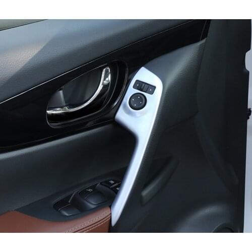 For Nissan qashqai 2016 Front door shake bar Inside door handle decorate Reversing mirror adjusting switch frame sticker