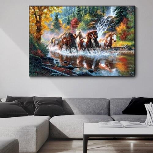 Graffiti Art Running Horse Animal Wall Art Canvas Painting Canvas and Prints for Home Cuadros Decoration