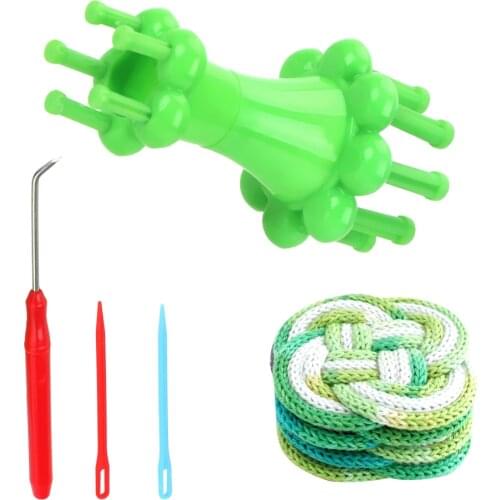 HOOMIN 1 Set Spool Loom DIY Weaving Tool Knitter Knitting Doll Double Head Alternative Flower Arranger Hand Craft Tool
