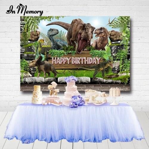 InMemory Jurassic Park Dinosaur Party Backdrops For Photography Boys Birthday Backdrops Photo Studio Customized Photocall