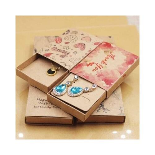 50pcs box &50 Inner Card 2020 New DIY Kraft Paper window Pillow Box Necklace Jewelry Display Box Packing box