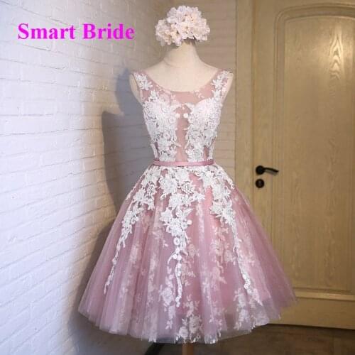 Short A-Line Prom Dresses for Juniors Lace Tulle Appliques Formal Party Gowns 2020 Cocktail Homecoming Dress STS10