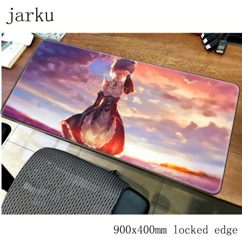 Re zero mousepad gamer 900x400X3MM gaming mouse pad large locked edge notebook pc accessories laptop padmouse ergonomic mat