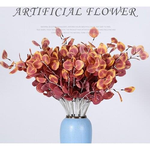 87cm Artificial Eucalyptus Leaves Branch Retro Green Silk Leaf for Home Decor Wedding Plants Faux Fabric Foliage Room Decoration