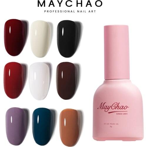 MAYCHAO 12ml Pink UV Gel Nail Polish Pink Bottle Manicure Lacquer Glue Polishes Top Coat Soak Off UV LED Gel Art Nail Varnish