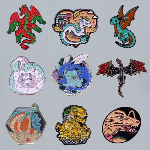 Cute Pterosaur Cartoon Comic Brooch Originality Lapel Badge Denim Jacket Backpack Pin Decoration Children Fashion Gift