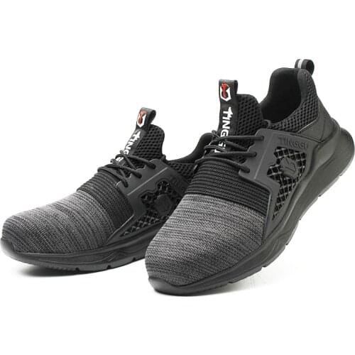 MenS Safety Boots Shoes Breathable Work Shoes Boots Men Puncture-Proof Indestructible Shoes Anti-Piercing Safety Footwear