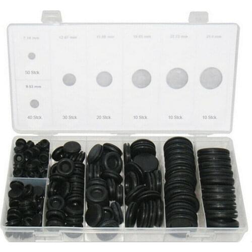 170Pcs Rubber Grommet Firewall Hole Plug Set Electrical Wire Gasket Kit For Car
