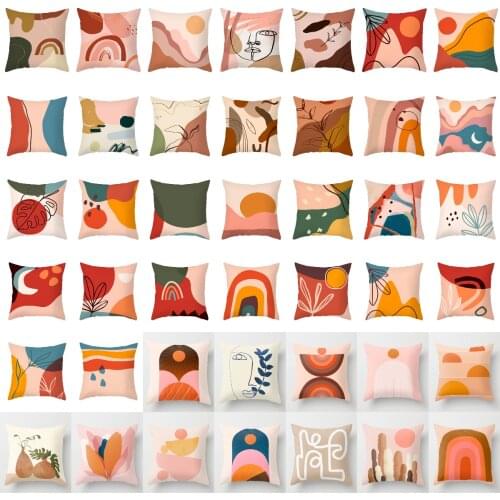 Nordic Morandi Color Abstract Line Drawing Cushion Case Modern Abstract Art Sofa Throw Pillows Case Livingroom Decorative Pillow