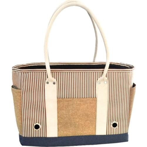 New Arrival Striped Handbag Design Pet Dog Cat Carrier Bag Free Shipping By CPAM Bag For Dog Or Cat