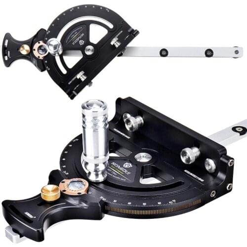 Precision Table Saw Miter Gauge with A Standard Slot Steel Bar Woodworking T Track Miter Angle Ruler Aluminium Alloy Push Handle
