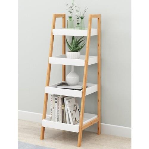 Trapezoidal shelf ladder type Nordic floor bay window bathroom living room bedroom toilet bathroom multi-storey storage rack