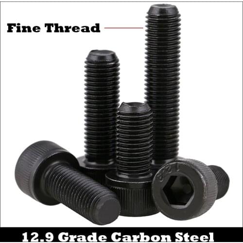 M14*1.5*25/30 M12*1.5*45/50 1.5mm Pitch 12.9 Grade Carbon Steel Full Fine Thread Cap Allen Head Bolt Hexagon Socket Screw