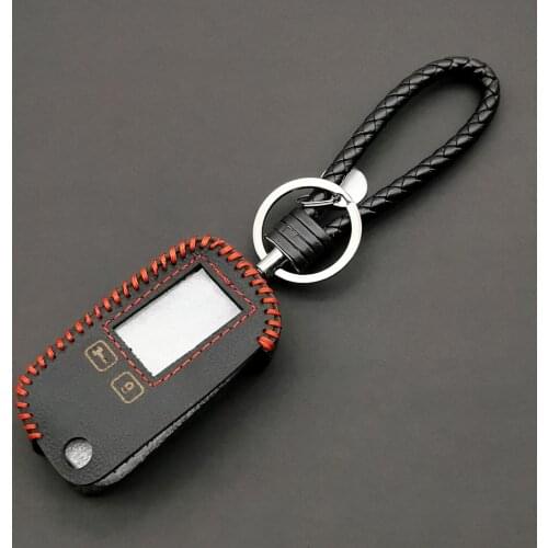 High Quality 100% Leather Key Case Cover for Tomahawk TW9010 TW9020 TW9030 Uncut Blade Folding Car Flip Remote Control