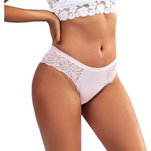 Lace Panties Feminine Hot Low-waist Waistband Cotton Crotch Transparent Temptation Hollow Briefs Women Cotton Crotch