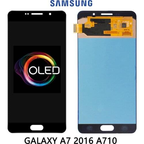 AMOLED For SAMSUNG GALAXY A7 2016 LCD A710 Display Touch Digitizer Sensor Glass Assembly For SAMSUNG A710F Display