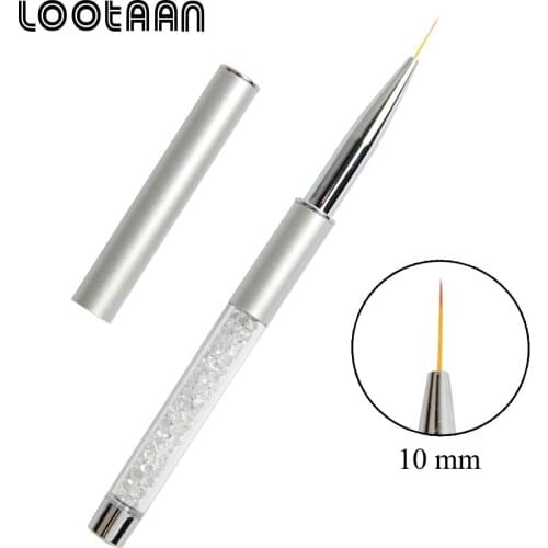 Lootaan 1 Pc Nail Art Painting Drawing Pen Tool Nail Liner Line Brushes Manicure Art Tool 10 mm Acrylic Brush Powder Tool