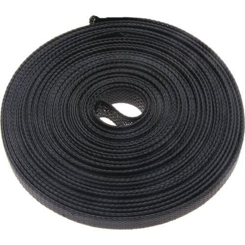 10M 10mm Black Insulation Tight Nylon PET High Density Braided Cable Sleeve Wire Gland Cables Protection
