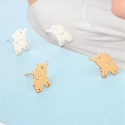 10pcs/lot Fashion Cute Elephant Animal Earring Jewelry Dainty Little Elephant Female Earring Jewelry Animal Lovers Gift For Her
