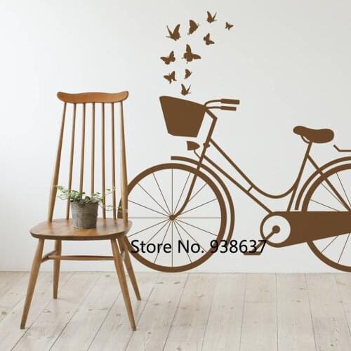147*86cm Retro Home Decoration Vinyl Wall Stickes Vintage Bike Pure Color Decals Living Room Decorate Transport Wall Decal ZB425