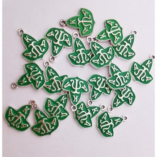 20Pcs Letter Mple Leaf Charms Bracelet & Necklace Women Accessories DIY Jewelry