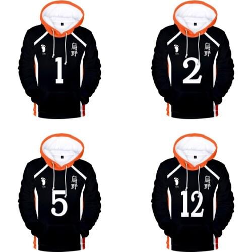 2020 new Japanese Anime volleyball youth Cosplay sportswear 3D digital print casual Hoodie Pullover