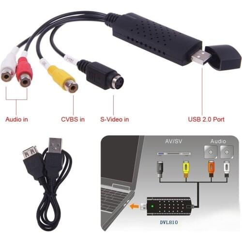 2021 NEW Easycap USB 2.0 Easy Cap Video TV DVD VHS DVR Capture Adapter Easier Cap USB Video Capture Device support Win10