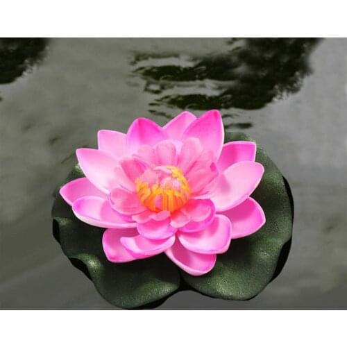 5Pcs Artificial Floating Water Lily 10CM Eva Lotus Natural Lotus Effect Flower Pond Decor Home Garden Patio Public Decorations