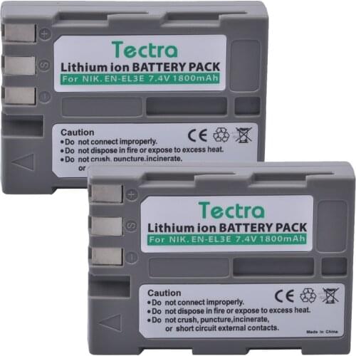 Tectra 2PCS EN-EL3E ENEL3E Li-ion Camera Battery for Nikon D50 D70 D70s D80 D90 D100 D200 D300 D300S D700 MB-D10 MB-D80 Grips