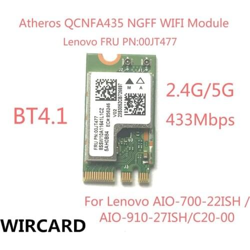Wireless Adapter Card QCA9377 QCNFA435 802.11AC 2.4G/5G NGFF WIFI CARD Bluetooth 4.1 For Lenovo AIO-700-22ISH C20-00