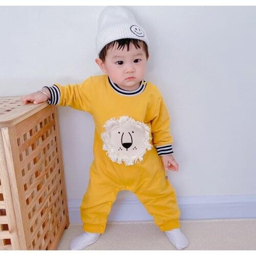 Lovely Baby Boys Clothes Autumn Newborn Boys Clothing Long Sleeve Boys Baby Rompers Animal Cartoon Printing Outfits Boys Costume