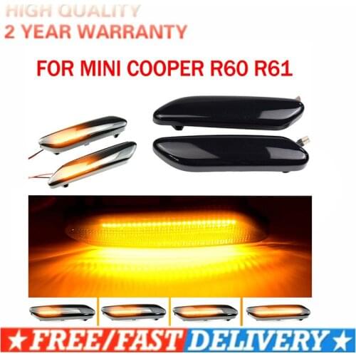Dynamic scroll flashing LED Side Marker Indicator Lamp Turn Signal Fender Lights For BMW MINI COOPER R60 R61 COUNTRYMAN PACEMAN