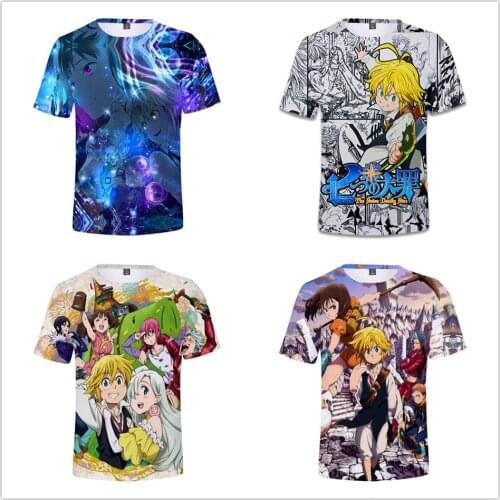 The Seven Deadly Sins T-shirts Boys Girs Nanatsu No Taizai Meliodas Tshirt Kids Fashion Anime T Shirt Tee Casual Clothes