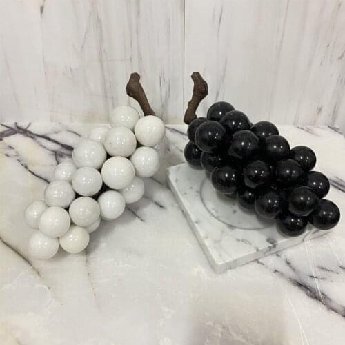 Simulation Fruit Marble Grape Sculpture Crafts Creative Home Pieces Marble Living Room Ornaments Home Decoration Accessories