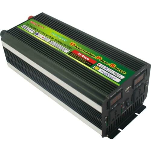 Free Shipping LCD display UPS inverter 3000W 6000W(peak)12v to 220v Inverter+Charger & UPS Quiet and Fast Charge power supply