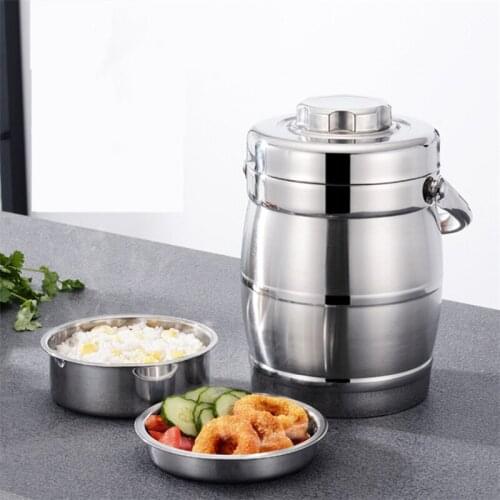 Stainless Steel Thermos Food Storage Container Lunch Box Large Capacity Picnic Bento Box Portable Lunchbox For School Adult
