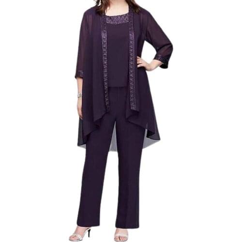 Suit Female Mid Rise Straight-leg Women Lace Trim Chiffon Top Pants for Wedding Party two piece set women костюм женский 2021